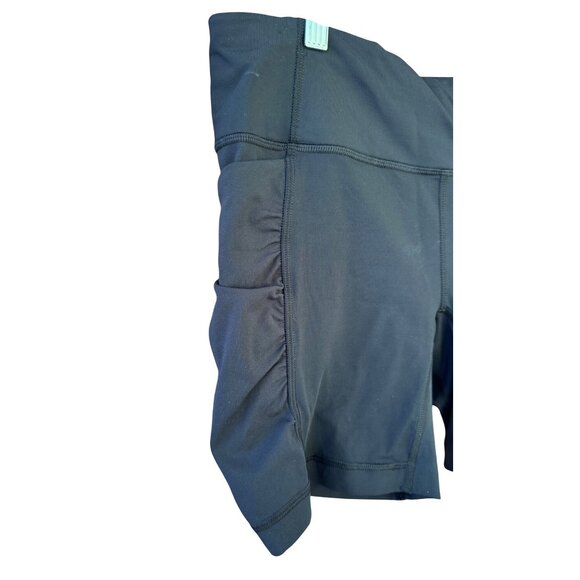 Lululemon Women's Black Ruched Biker Athletic Shorts Size 8 Activewear - Picture 4 of 8